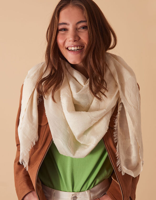 Burnout Lightweight Scarf, Cream (CREAM), large