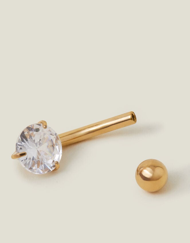 14ct Gold-Plated Surgical Steel Belly Bar, , large