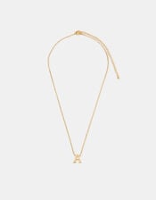 Stainless Steel Initial Pendant Necklace, Gold (GOLD), large