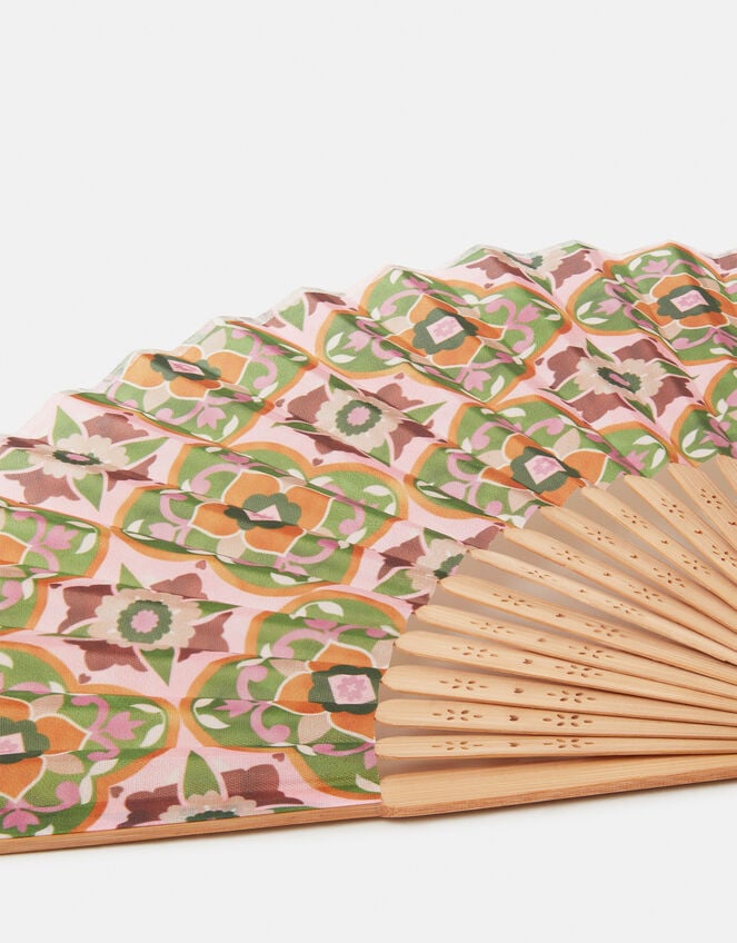 Tile Print Foldable Fan, , large