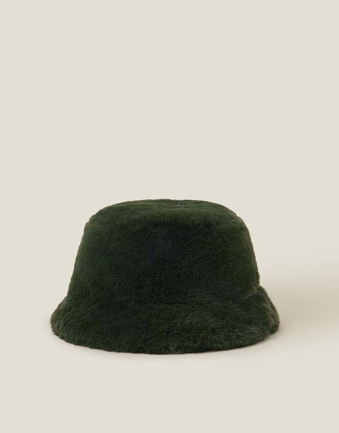 Faux Fur Bucket Hat, Green (GREEN), large
