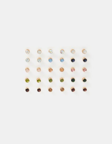 15-Pack Gemstone Stud Earrings, , large