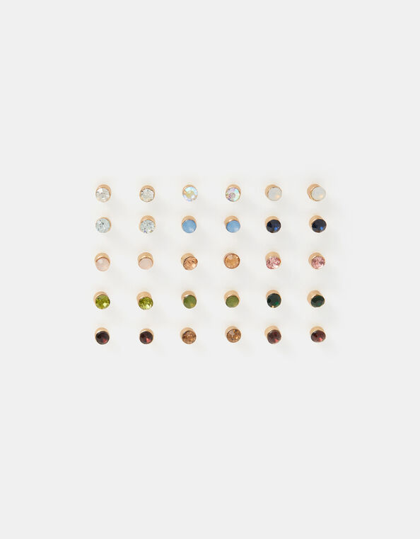 15-Pack Gemstone Stud Earrings, , large