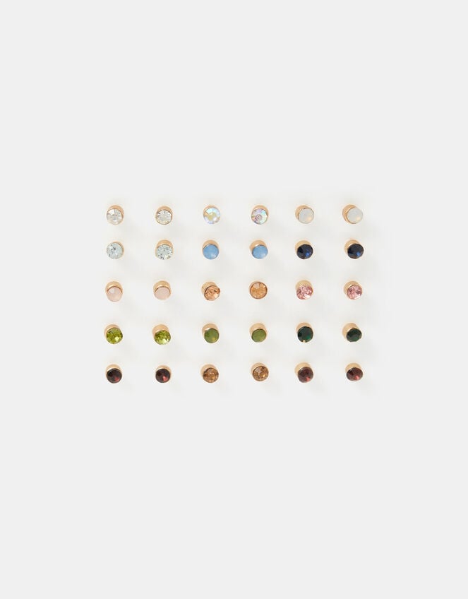 15-Pack Gemstone Stud Earrings, , large