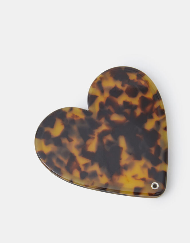 Tort Resin Heart Compact Mirror, , large