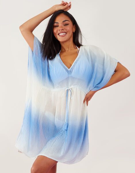 Ombre Pleated Kaftan, Blue (BLUE), large