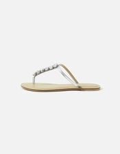 Gem Embellished Sandals, Silver (SILVER), large
