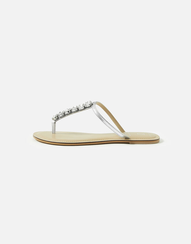 Gem Embellished Sandals, Silver (SILVER), large