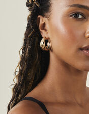 Chunky Hammered Metal Hoops, , large