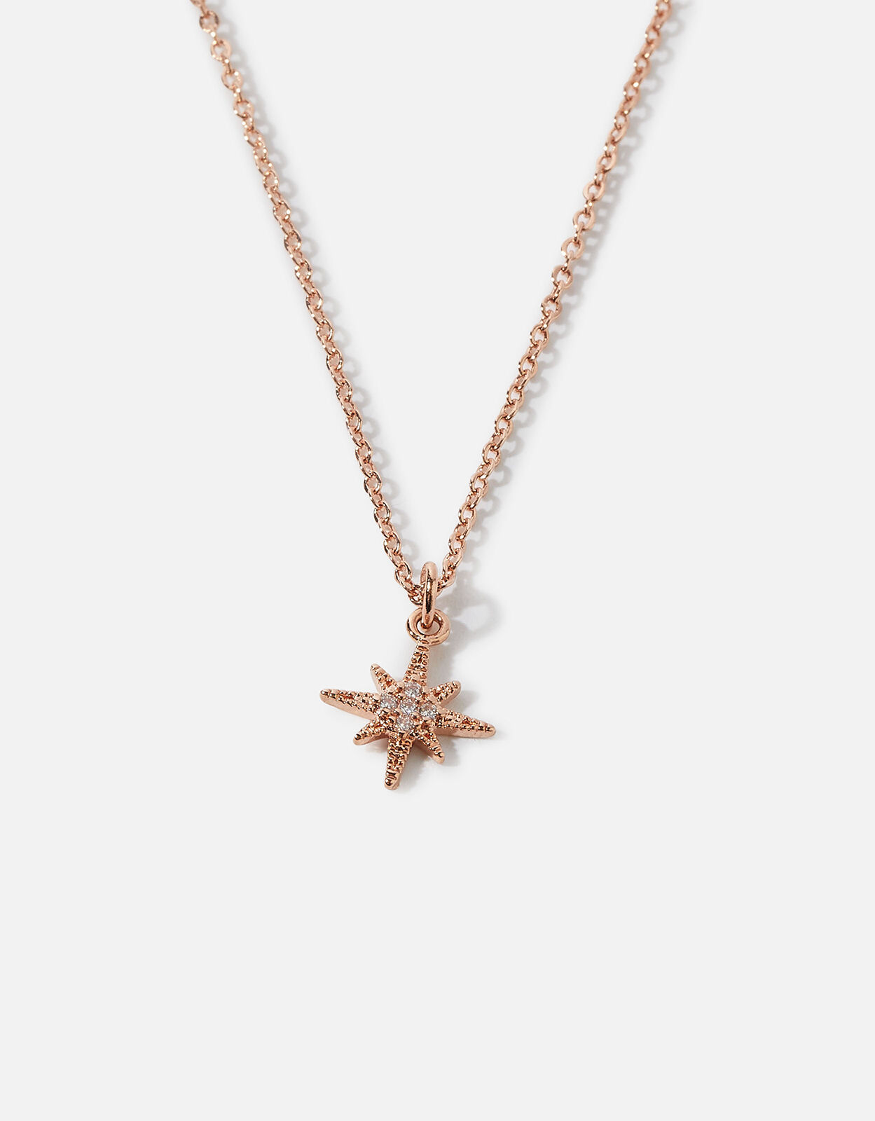 Rose Gold-Plated Sparkle Star Pendant 