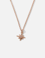 Rose Gold-Plated Sparkle Star Pendant Necklace, , large