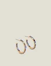 Gemstone Hoop Earrings Blue, , large