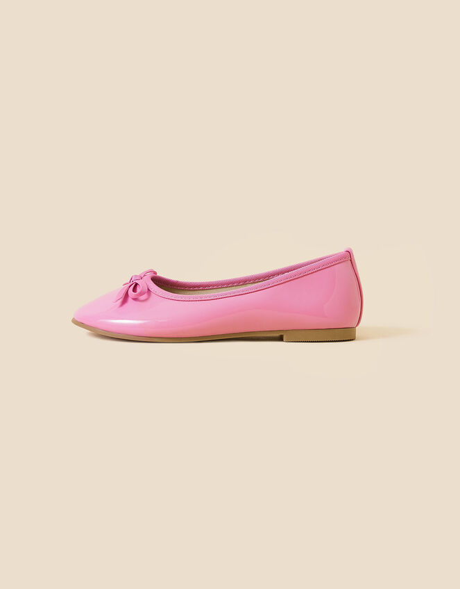 Girls Patent Ballerina Flats, Pink (PINK), large