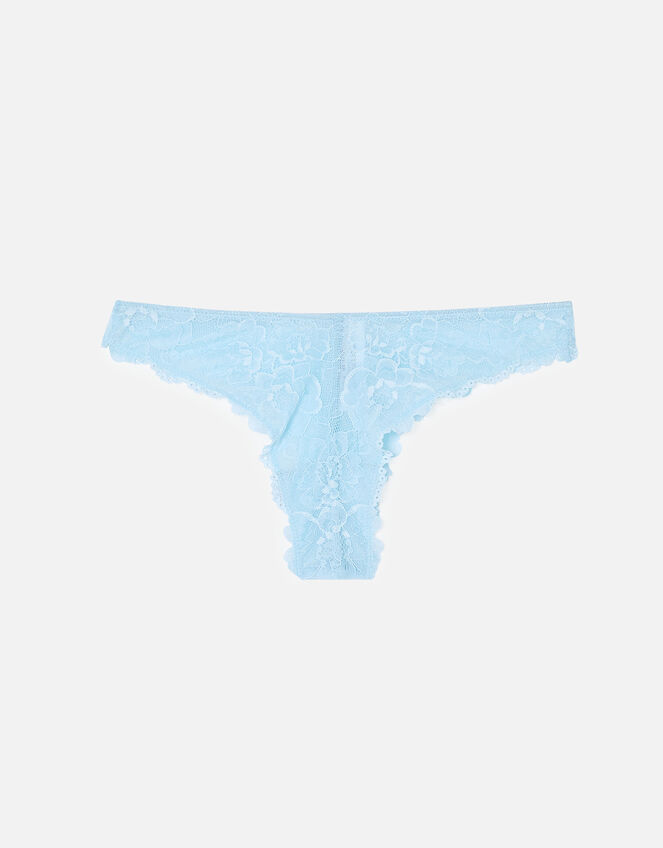 Lace Brazilian Knickers, Blue (LIGHT BLUE), large