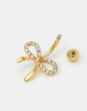14ct Gold-Plated Surgical Steel Bow Belly Bar, , large