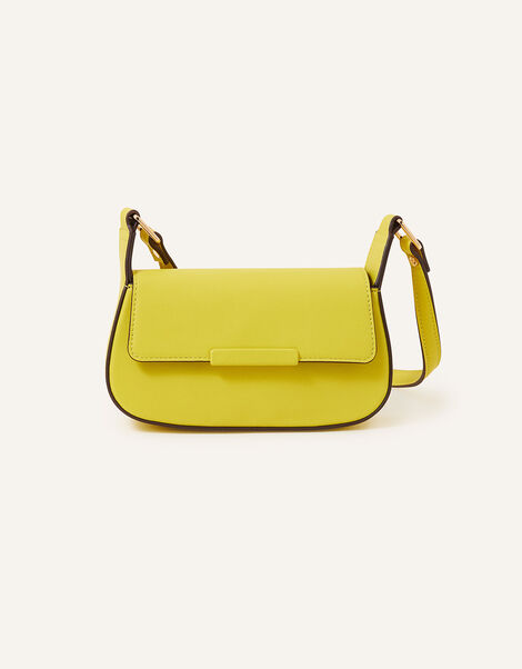 Small Saddle Cross-Body Bag, Yellow (YELLOW), large