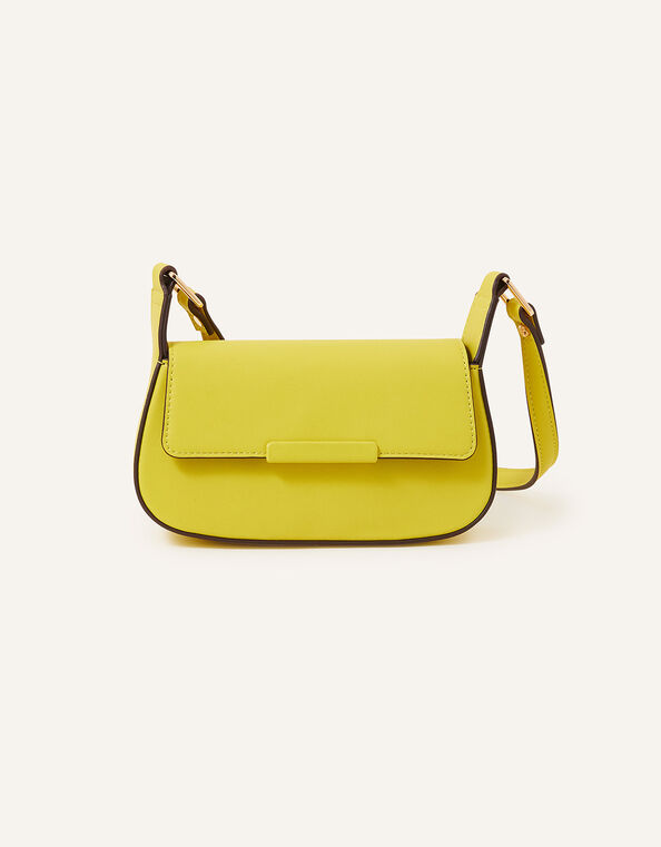 Small Saddle Cross-Body Bag, Yellow (YELLOW), large