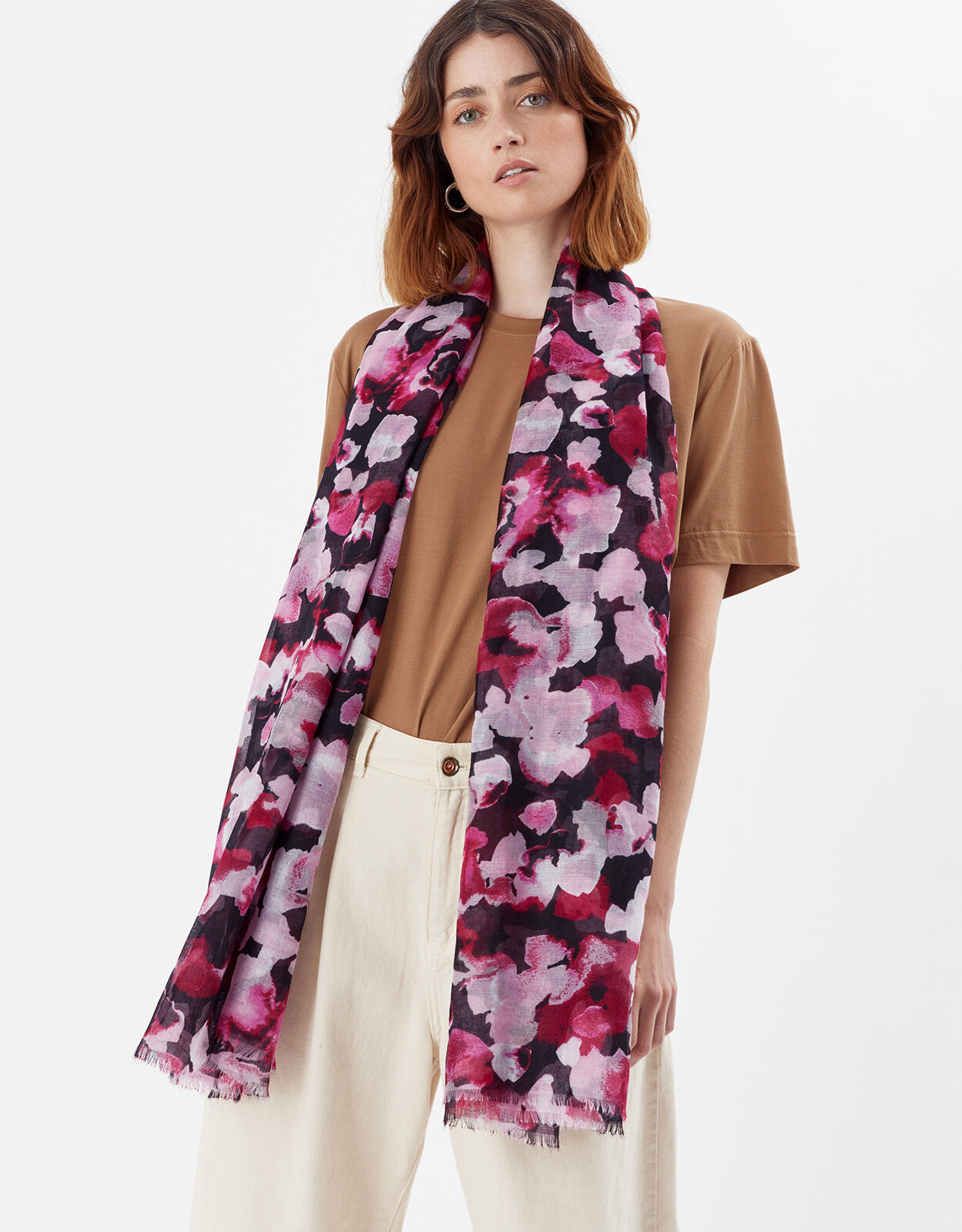 Floral outlet blanket scarf