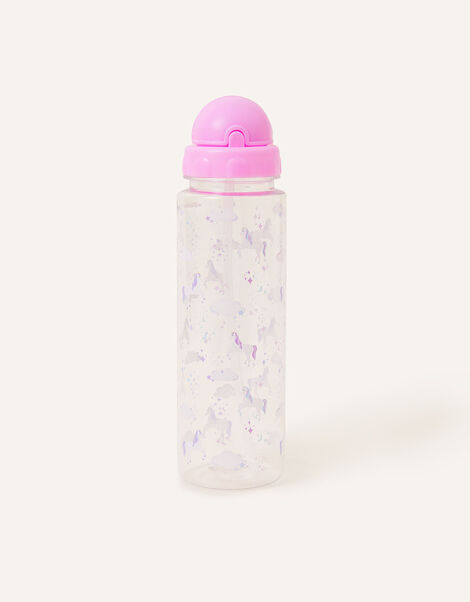 Unicorn Print Plastic Water Bottle, , large