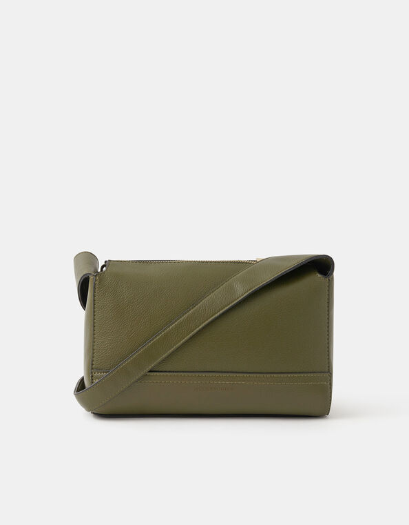 Plain Crossbody Bag, Green (OLIVE), large