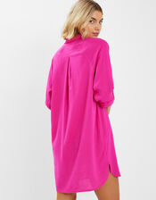 Long Sleeve Beach Cover Up Shirt, Pink (PINK), large