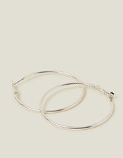 Medium Simple Hoops, Silver (SILVER), large