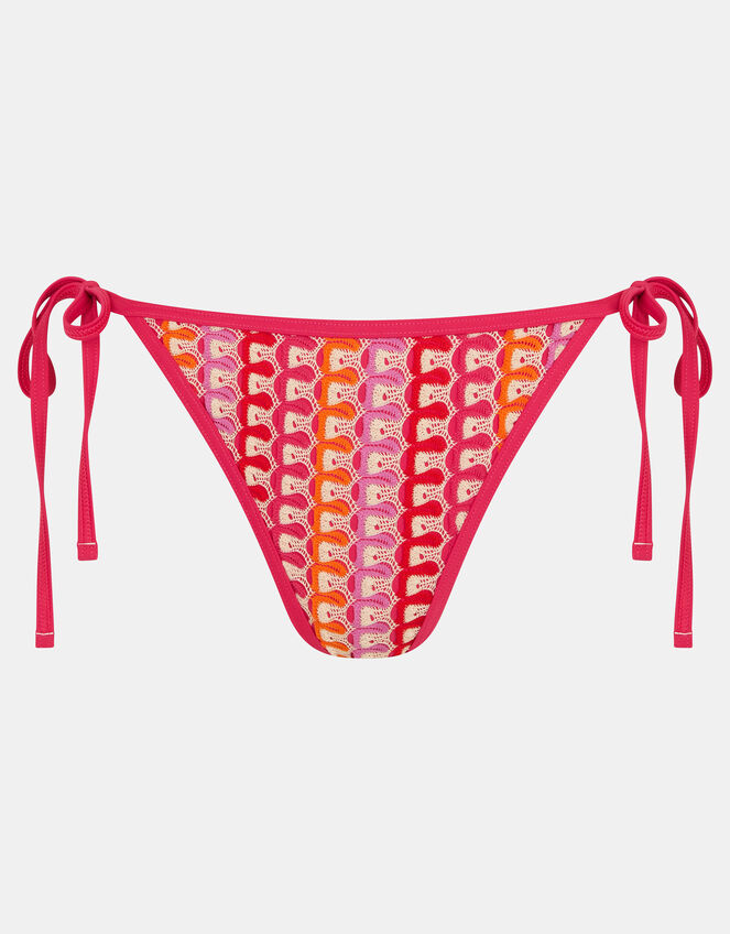 Crochet Tie Side Bikini Bottoms, Multi (BRIGHTS MULTI), large