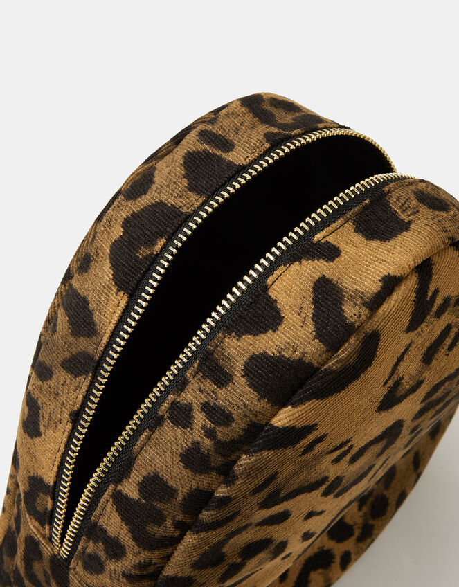 Corduroy Heart Make Up Bag, Leopard (LEOPARD), large
