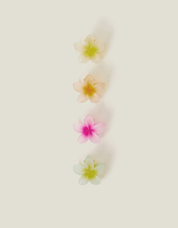 4-Pack Mini Tropical Flower Claw Clips, , large