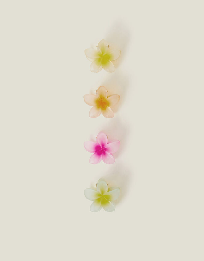 4-Pack Mini Tropical Flower Claw Clips, , large