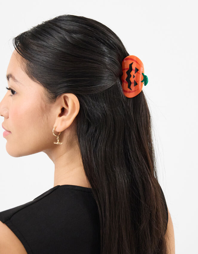 Halloween Pumpkin Claw Clip, , large