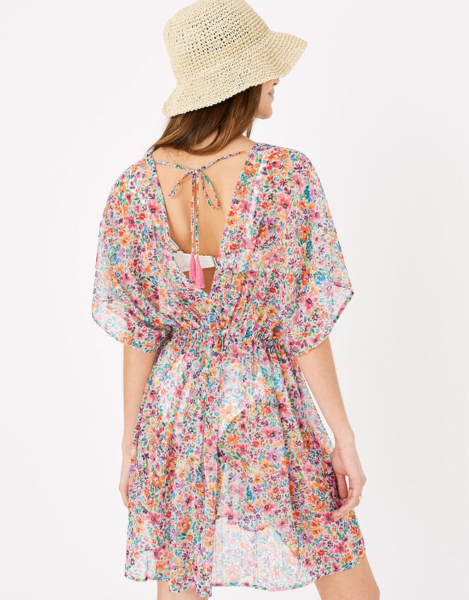 Floral Twist Chiffon Kaftan, Multi (BRIGHTS-MULTI), large