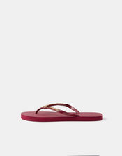 Beaded Flip Flops, Red (BURGUNDY), large