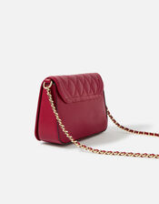 Quilted Chain Cross-Body Bag, Red (RED), large