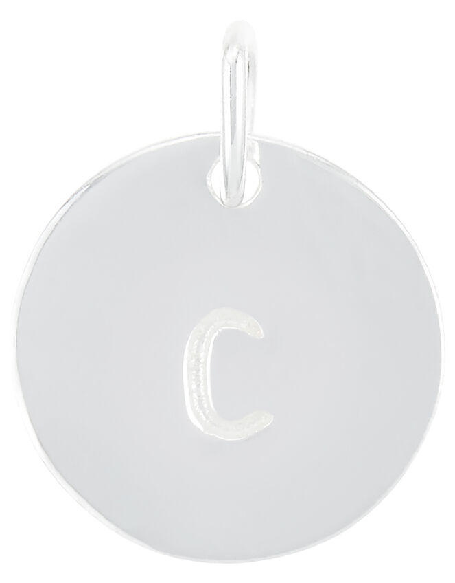 Sterling Silver C Initial Charm, , large