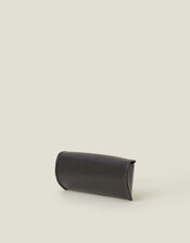 Faux Leather Sunglasses Case, Black (BLACK), large