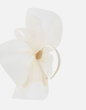 Large Double Bow Crin Headband, Natural (CHAMPAGNE), large