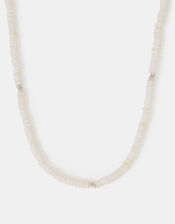Sterling Silver-Plated Shell Beaded Necklace, , large