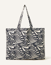 Printed Swirl Shopper Bag, , large