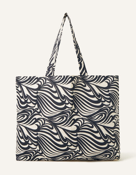 Printed Swirl Shopper Bag, , large