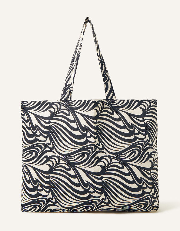 Printed Swirl Shopper Bag, , large