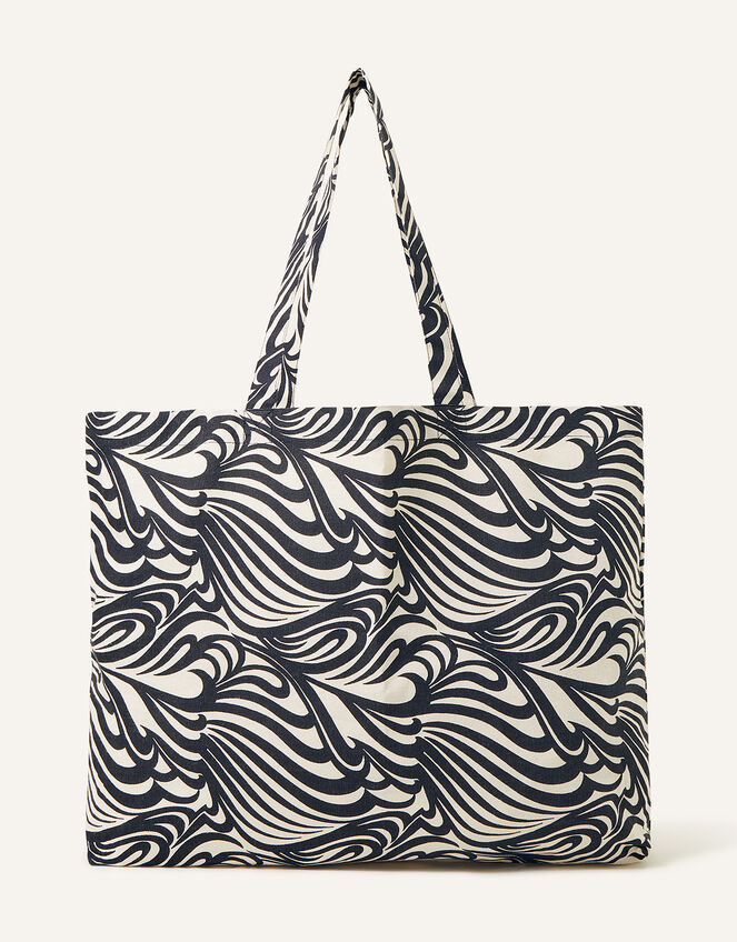 Printed Swirl Shopper Bag, , large