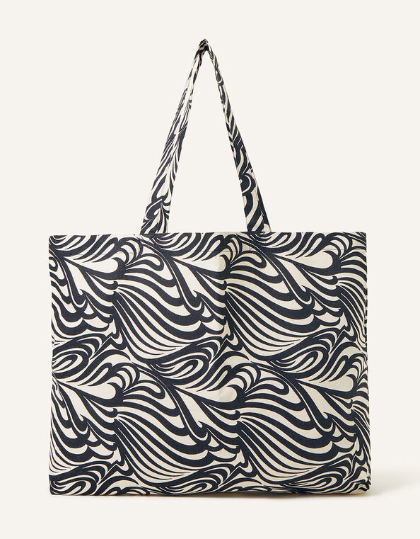 Printed Swirl Shopper Bag, , large