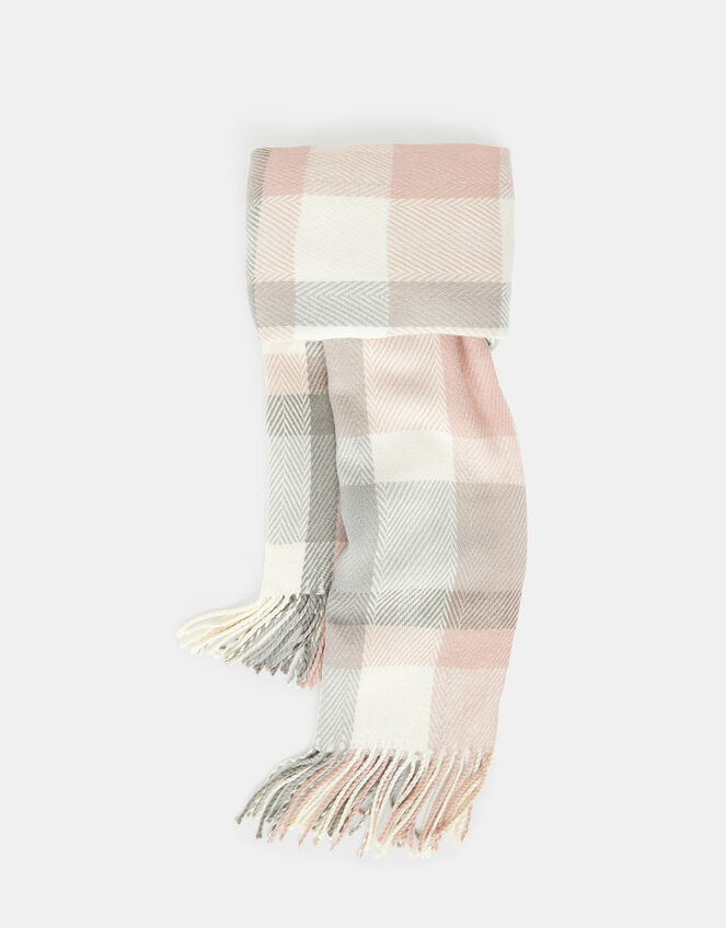 Poppy Pastel Check Blanket Scarf, , large