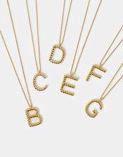 14ct Gold-Plated Twisted Initial Necklace, Gold (GOLD), large