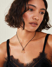 14ct Gold-Plated Heart Cord Necklace, , large