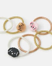 6-Pack Girls Puppy Hair Bands, , large
