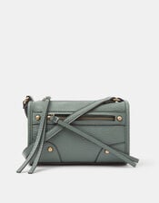 Faux Leather Crossbody Bag, Teal (TEAL), large