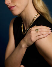 14ct Gold-Plated Celestial Coin Ring, Gold (GOLD), large