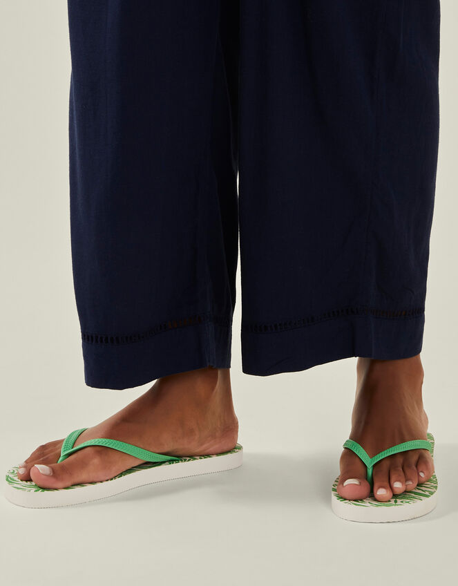 Ornate Print Flip Flops, Green (GREEN), large